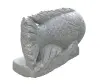  Product image 3 of the product “Lucky“ Fish on base, 60 cm L | Natural stone (Basanit), stonemasonry ”